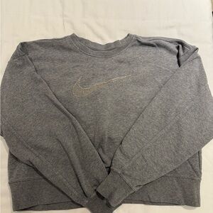 Nike Women's Heather Gray Crew Neck Sweater
